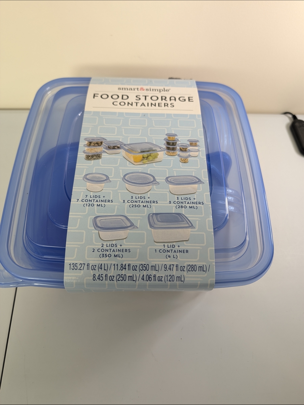 Blue Food Storage Container - Stackable Serving Lid